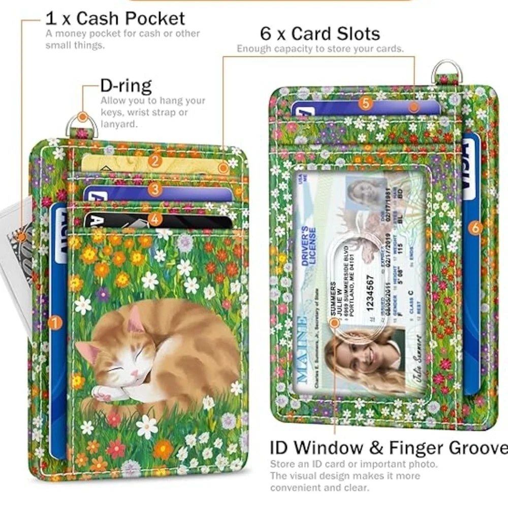 Floral RFID Blocking Wallet with ID Window